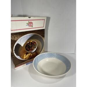 Mervyn’s Hand Painted Ceramic Chip & Dip Bowl Round Platter 13 1/4” Only‎